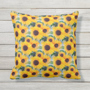 Pretty Yellow Sunflower Cushion