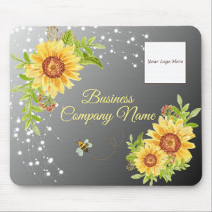 Pretty Yellow Sunflower Gradient Custom Business Mouse Pad