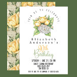 Pretty Yellow Tulip Flowers 90th Birthday Invitation<br><div class="desc">Pretty Yellow Tulip Flowers 90th Birthday Invitation For Women.  Easy To Change The Sample Text To Your Own By Clicking Personalise.  Click Personalise/Edit With Design Tool To Change The Font Type,  Font Colour,  Font Size Or To Add/Delete/Change The Text Or Design Elements.</div>