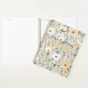 Pretty Yellow White Flowers Dreams Planner