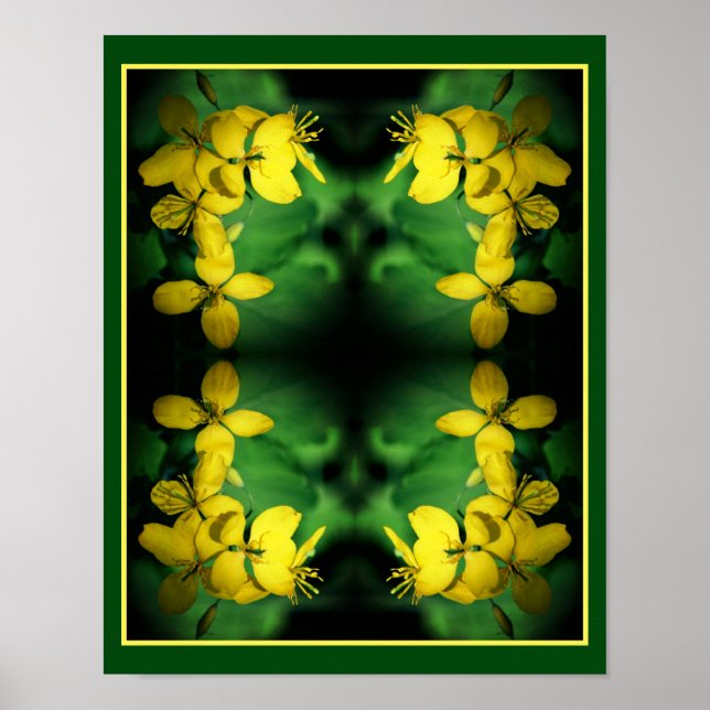 Pretty Yellow Wildflowers Abstract Poster (Front)