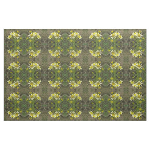 Pretty Yellow Wildflowers Floral Patterned Fabric