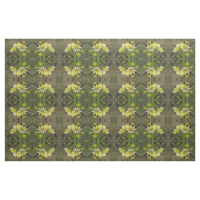 Pretty Yellow Wildflowers Floral Patterned Fabric (Fat Quarter)