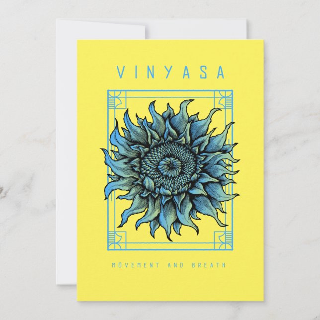 Pretty Yoga Vinyasa Flower Card (Front)