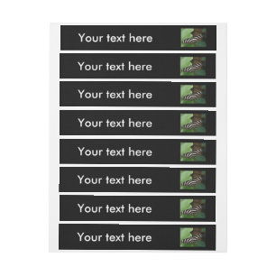Pretty Zebra Longwing Butterfly Custom Labels