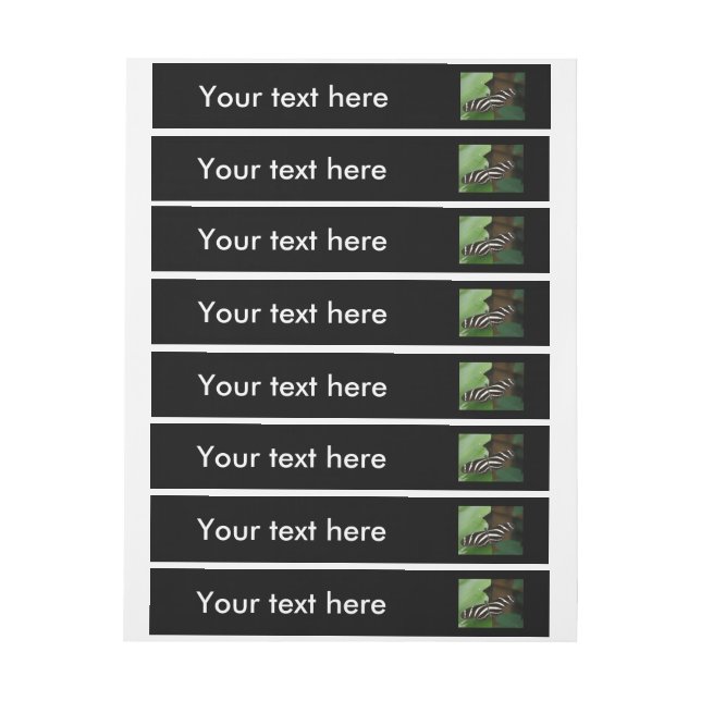 Pretty Zebra Longwing Butterfly Custom Labels (Sheet)