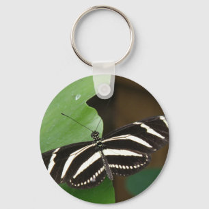 Pretty Zebra Longwing Butterfly Keychain