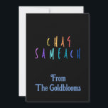 PrettyColorful Chag Sameach JewishFestivalGreeting Holiday Card<br><div class="desc">A modern, colourful Chag Sameach text design meaning happy holidays is a suitable greeting for many of the different Jewish festivals.</div>