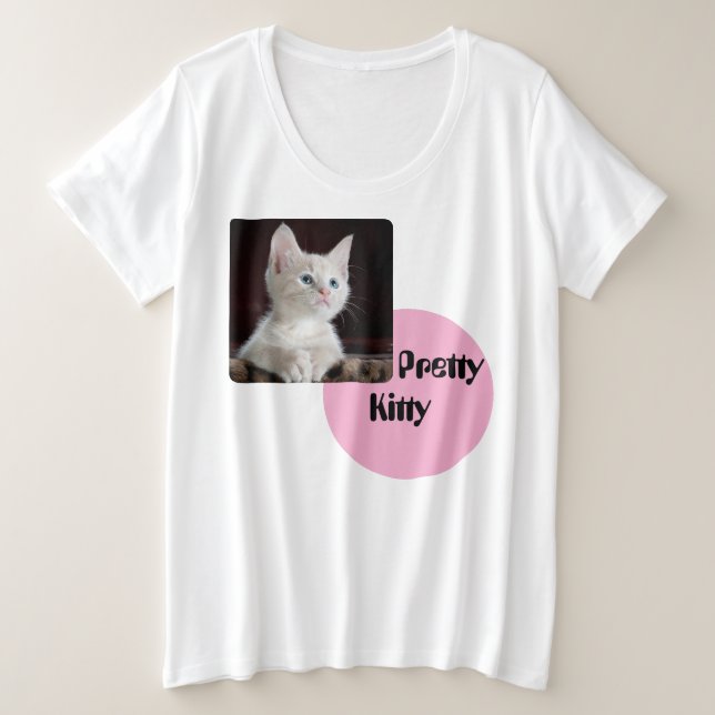 Prety Kitty Plus Size T-Shirt (Design Front)