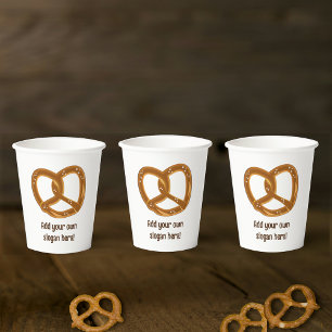 Pretzel Design - German Bread Twist - Your Text on Paper Cups
