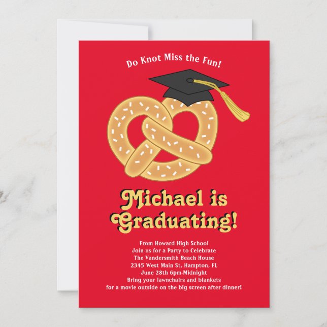 Pretzel Graduation Party Invitation (Front)