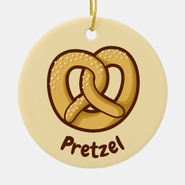 Pretzel Icon Ceramic Tree Decoration (Front)