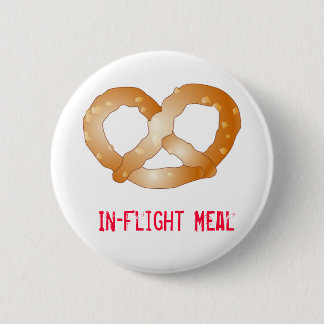 pretzel, In-Flight Meal 6 Cm Round Badge