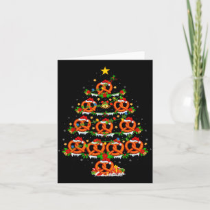 Pretzel Lover Xmas Lighting Pretzel Christmas Tree Card