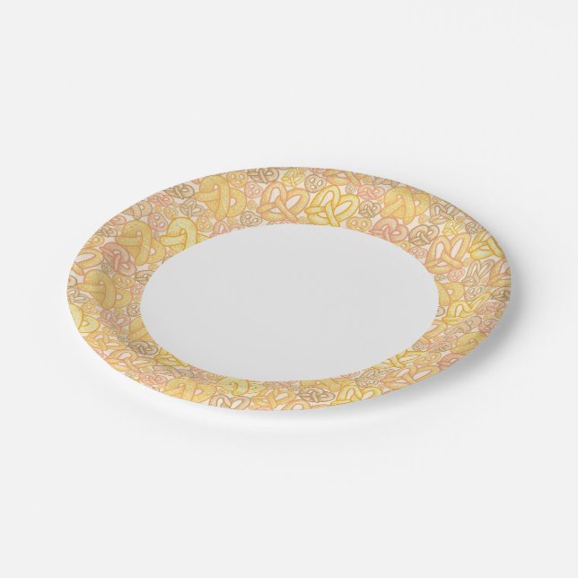 Pretzel Pattern Paper Plate (Angled)