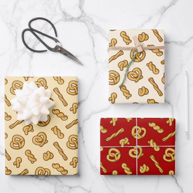 Pretzel Pattern Wrapping Paper Sheet (Front)
