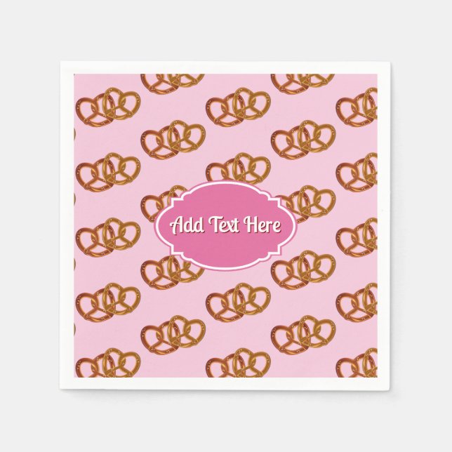 Pretzel Romance: Heart shaped overlapped knots Napkin (Front)