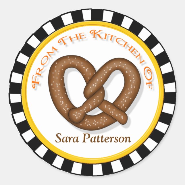 Pretzel & Round Chequerboard Kitchen Stickers (Front)