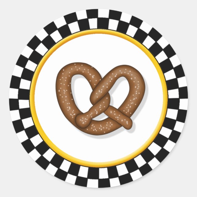 Pretzel & Round Chequerboard Stickers (Front)