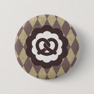 pretzel vintage 6 cm round badge