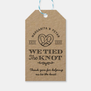 Pretzel We Tied The Knot Thank You Wedding Rustic Gift Tags
