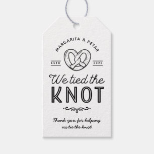 Pretzel We Tied The Knot Wedding Favour Tag