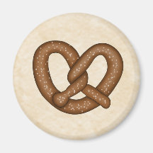 Pretzel with Beige Bkgd Magnet
