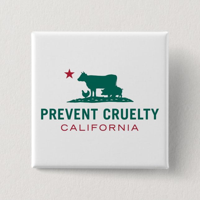 Prevent Cruelty CA Square Button (Front)
