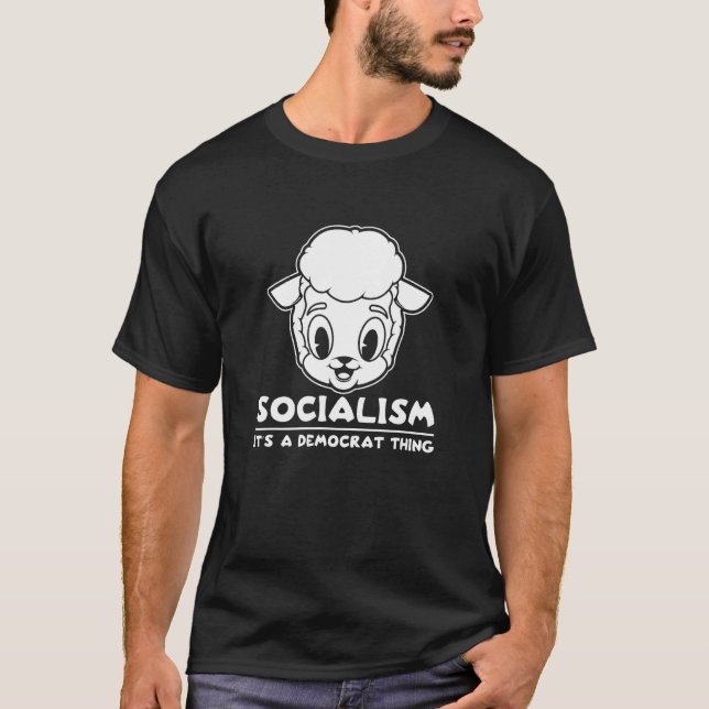 Prevent Socialism Democrat Sheep Political Republi T-Shirt (Front)