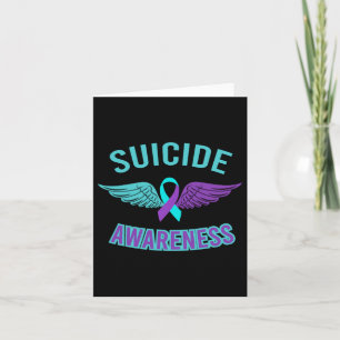 Prevent Suicide Awareness Wings Ribbon  Card
