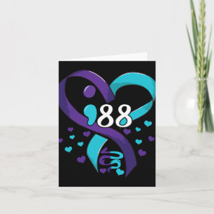 Prevention Awareness 988 Heart Teal And Purple Card