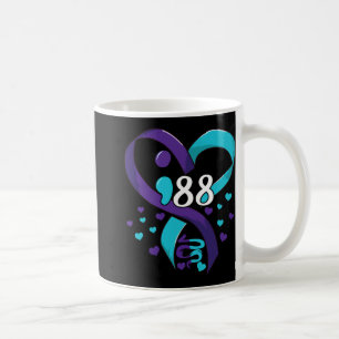 Prevention Awareness 988 Heart Teal And Purple Coffee Mug