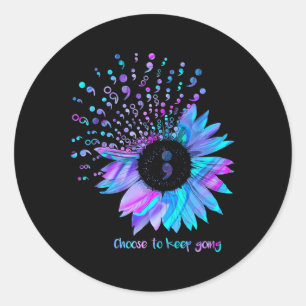 Prevention Awareness Choose To Keep Going  Classic Round Sticker