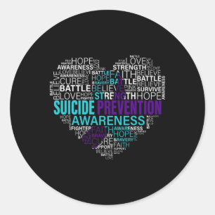 Prevention Awareness Fight Hope Strong Warriors  Classic Round Sticker