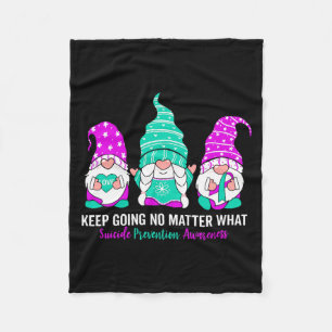 Prevention Awareness Gnome Mental Health Awareness Fleece Blanket