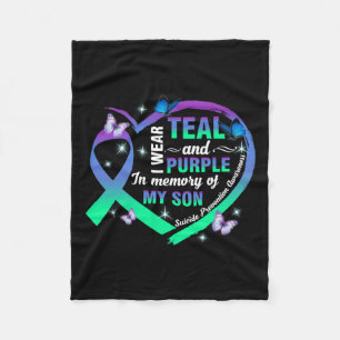 Prevention Awareness I Wear Teal Purple For My Son Fleece Blanket