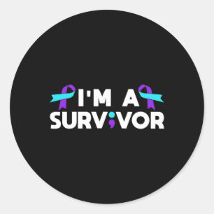 Prevention Awareness Im A Survivor  Classic Round Sticker