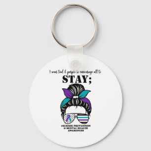 Prevention Awareness Mental Health Support Messy B Key Ring