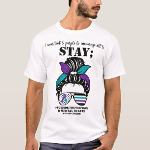 Prevention Awareness Mental Health Support Messy B T-Shirt