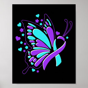 Prevention Awareness Month Butterfly Ribbon Poster