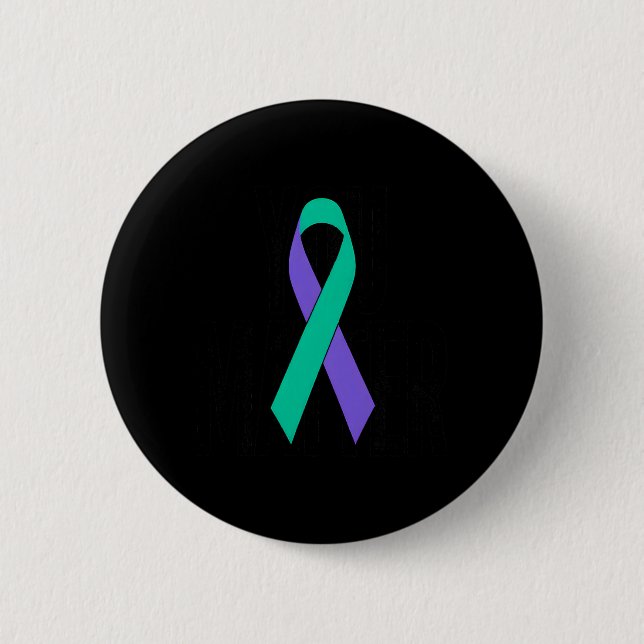 Prevention Awareness Ribbon Support 6 Cm Round Badge (Front)