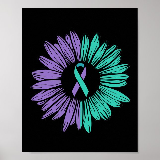 Prevention Awareness Sunflower Ribbon You Problem  Poster (Front)