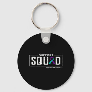 Prevention Awareness Teal Purple Ribbon Matter Key Ring