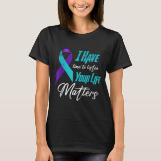 Prevention Awareness Teal Purple Ribbon Matter T-Shirt