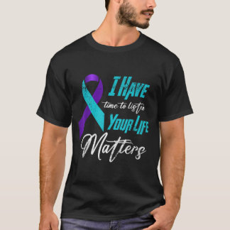 Prevention Awareness Teal Purple Ribbon Matter T-Shirt