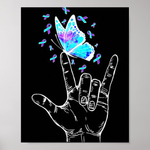 Prevention awareness week butterfly love hand sign