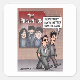 Prevention is better than cure square sticker