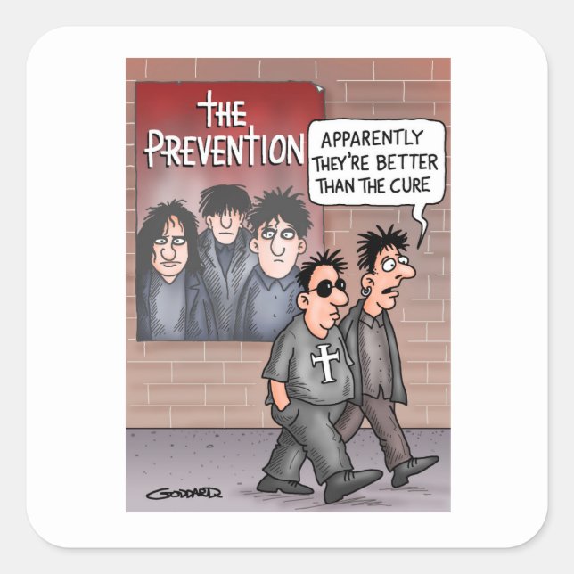 Prevention is better than cure square sticker (Front)