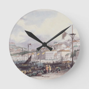 Pria Grande, Macao, c.1850 (colour litho) Round Clock