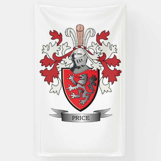 Price Family Crest Coat of Arms Banner (Vertical)